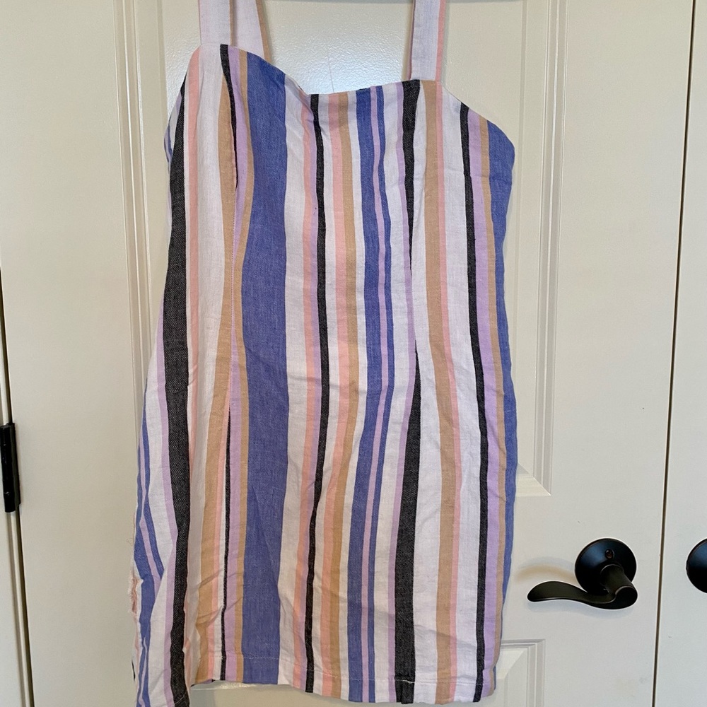 Stripped overall dress